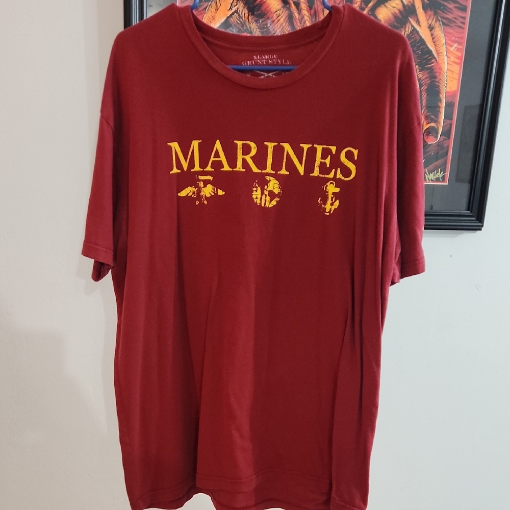 Grunt Style Maroon Marines Short Sleeve Tee